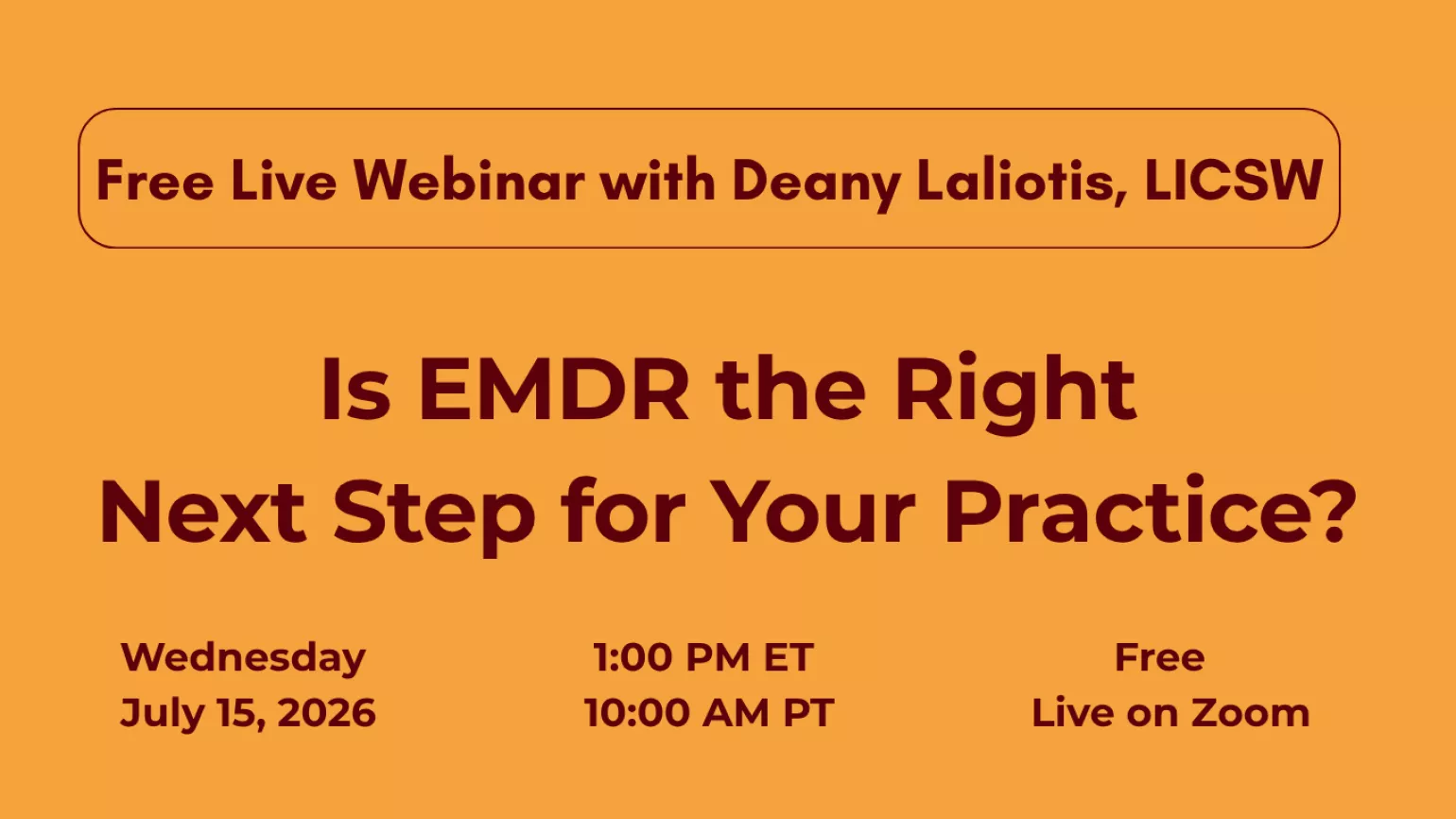 July Free Webinar